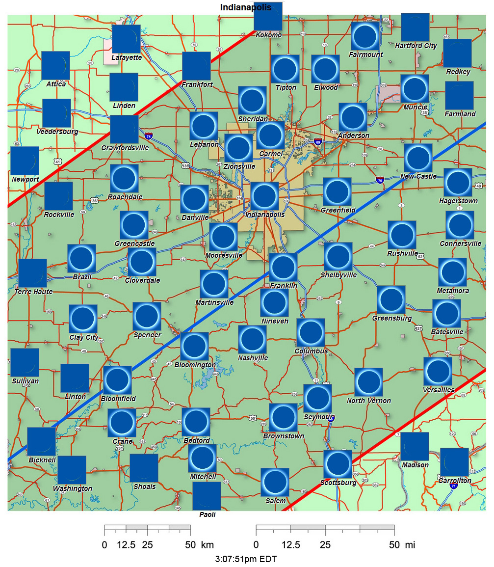 Interactive 2024 eclipse map for Indianapolis