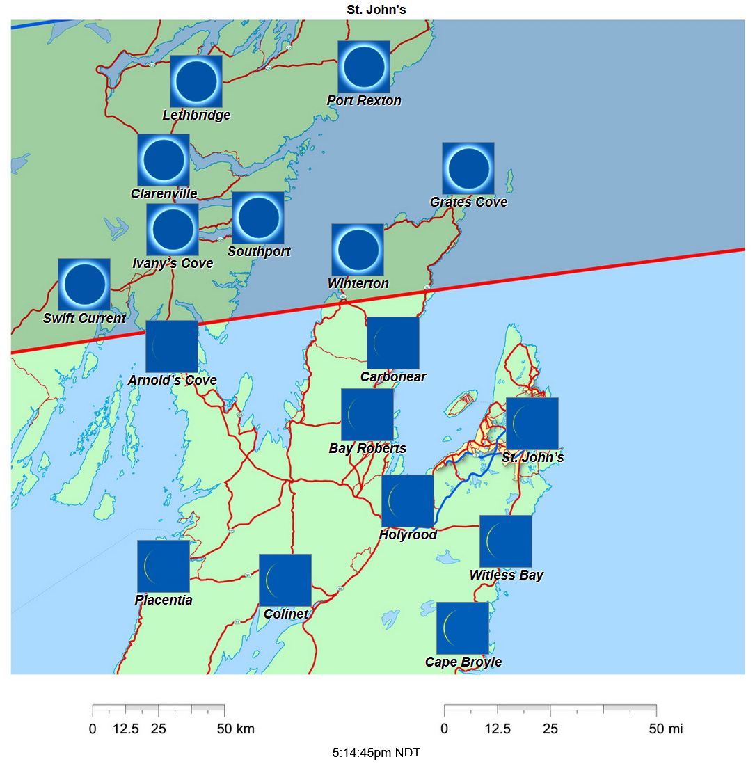 Interactive 2024 eclipse map for St. John's